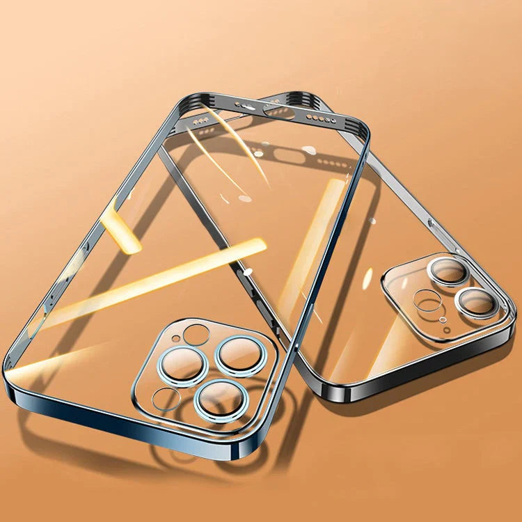 iPhone 14 Series Electroplating Silicone Transparent Glitter Case