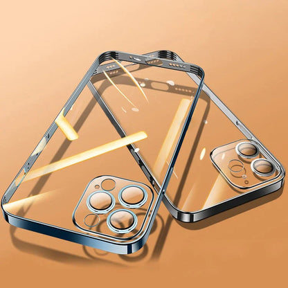 iPhone 14 Series Electroplating Silicone Transparent Glitter Case