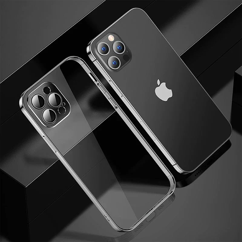 iPhone 14 Series Electroplating Silicone Transparent Glitter Case