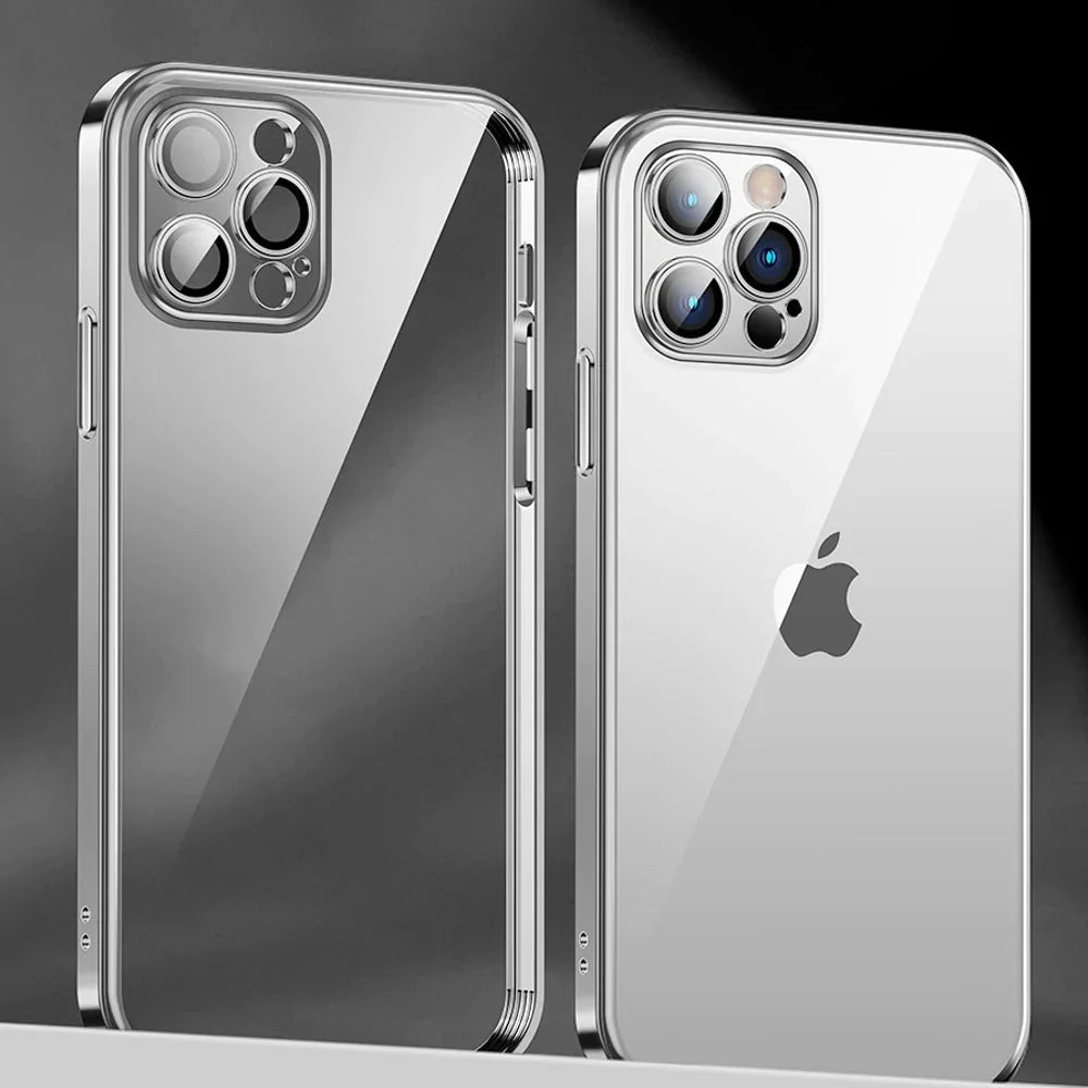 iPhone 14 Series Electroplating Silicone Transparent Glitter Case