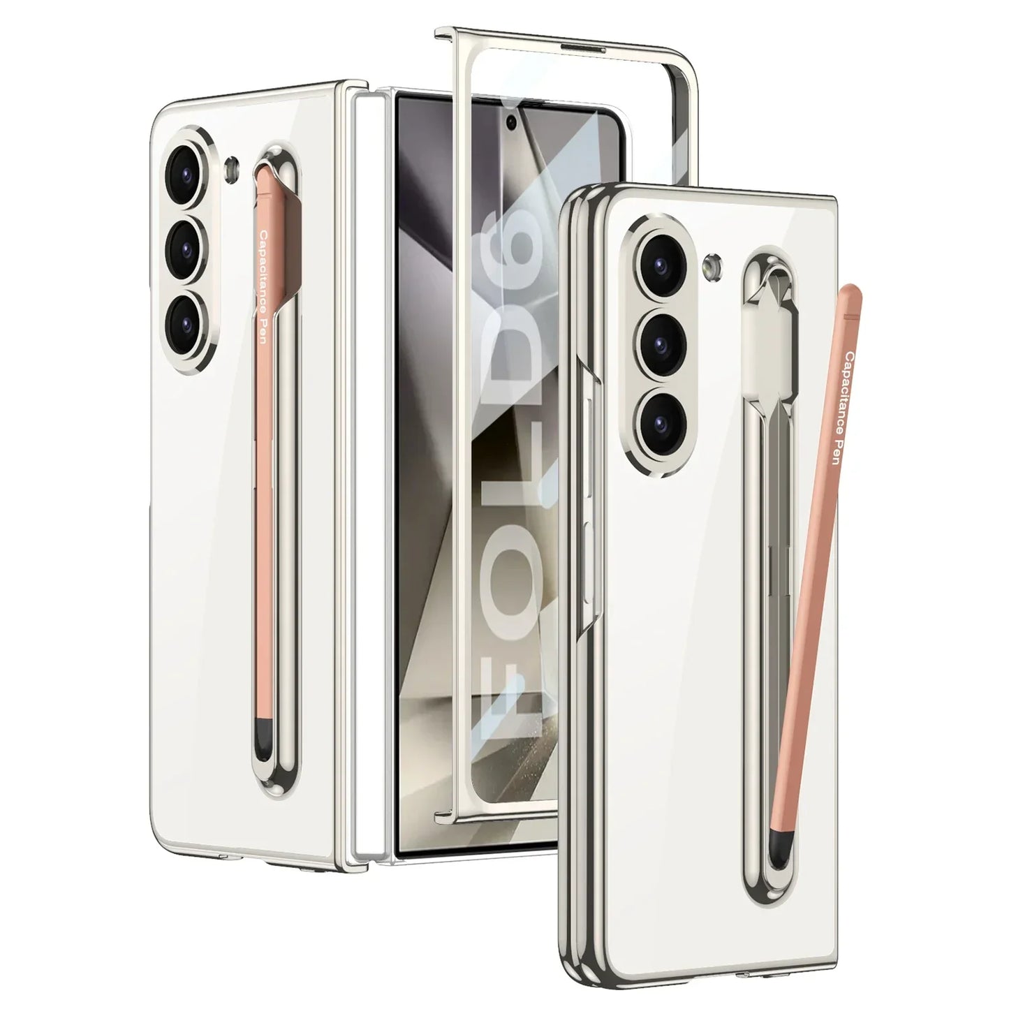 Transparent Case With Screen Protector & Tough Pen For Galaxy Z Fold  Series