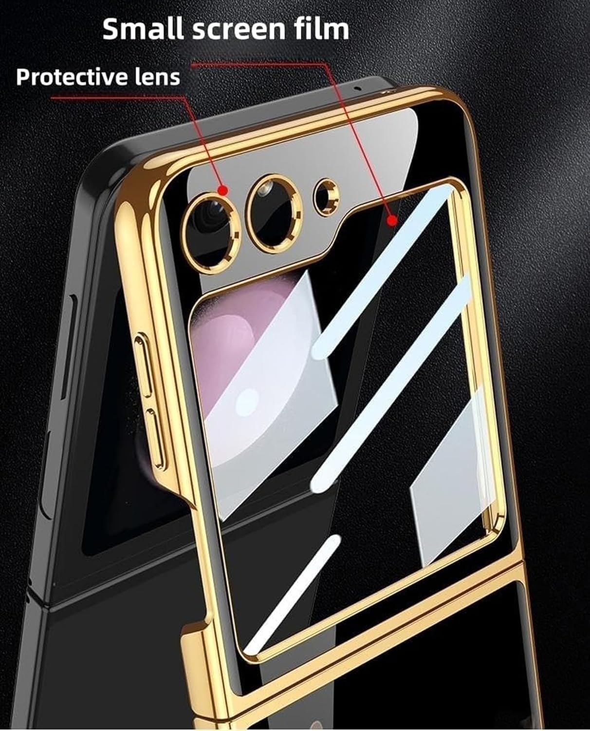 Samsung Galaxy Z Flip 5 Lion Pattern Glass Case