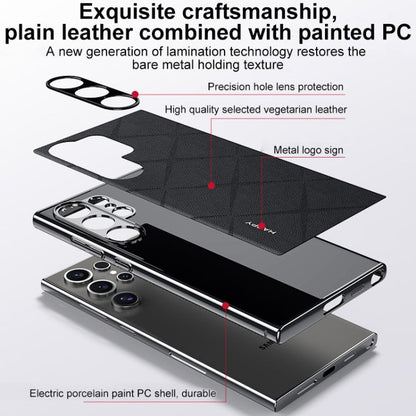 Luxury Plain Leather + Camera Lens Protector Case  - Galaxy S25 Series