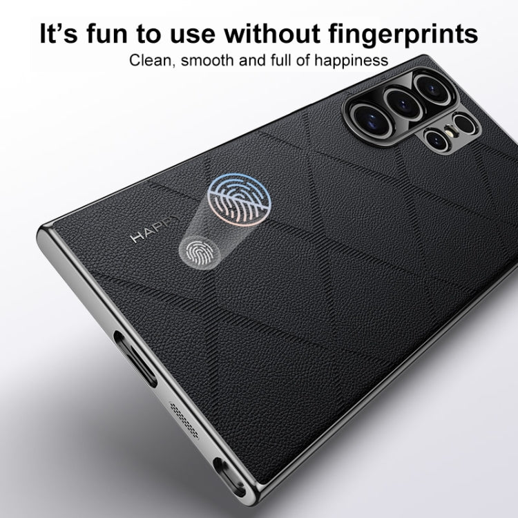 Luxury Plain Leather + Camera Lens Protector Case  - Galaxy S25 Series