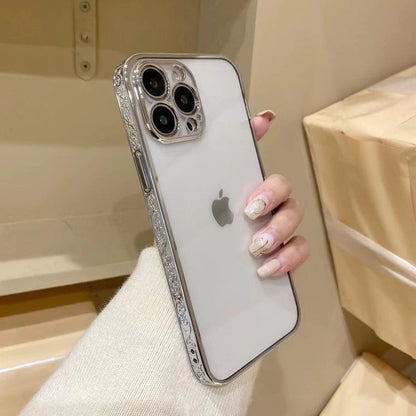 iPhone Series Electroplating Boarder Designed Transparent Glitter Case