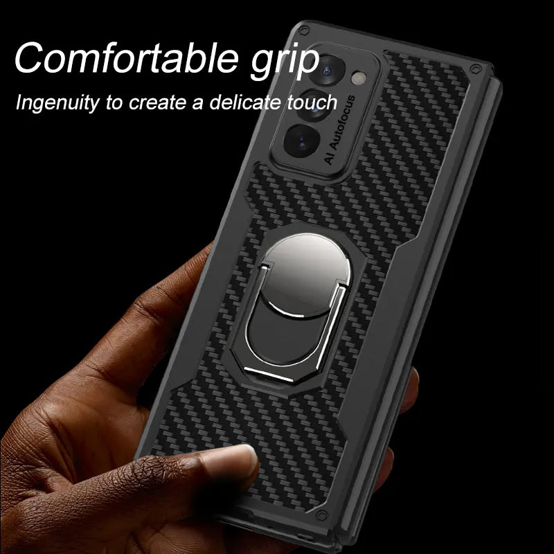 Galaxy Z Fold 3 Foldable Shockproof PC Case with Ring Holder