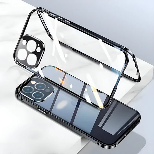 iPhone - Dual Magnetic Alluminium Body Magsafe Glass Case