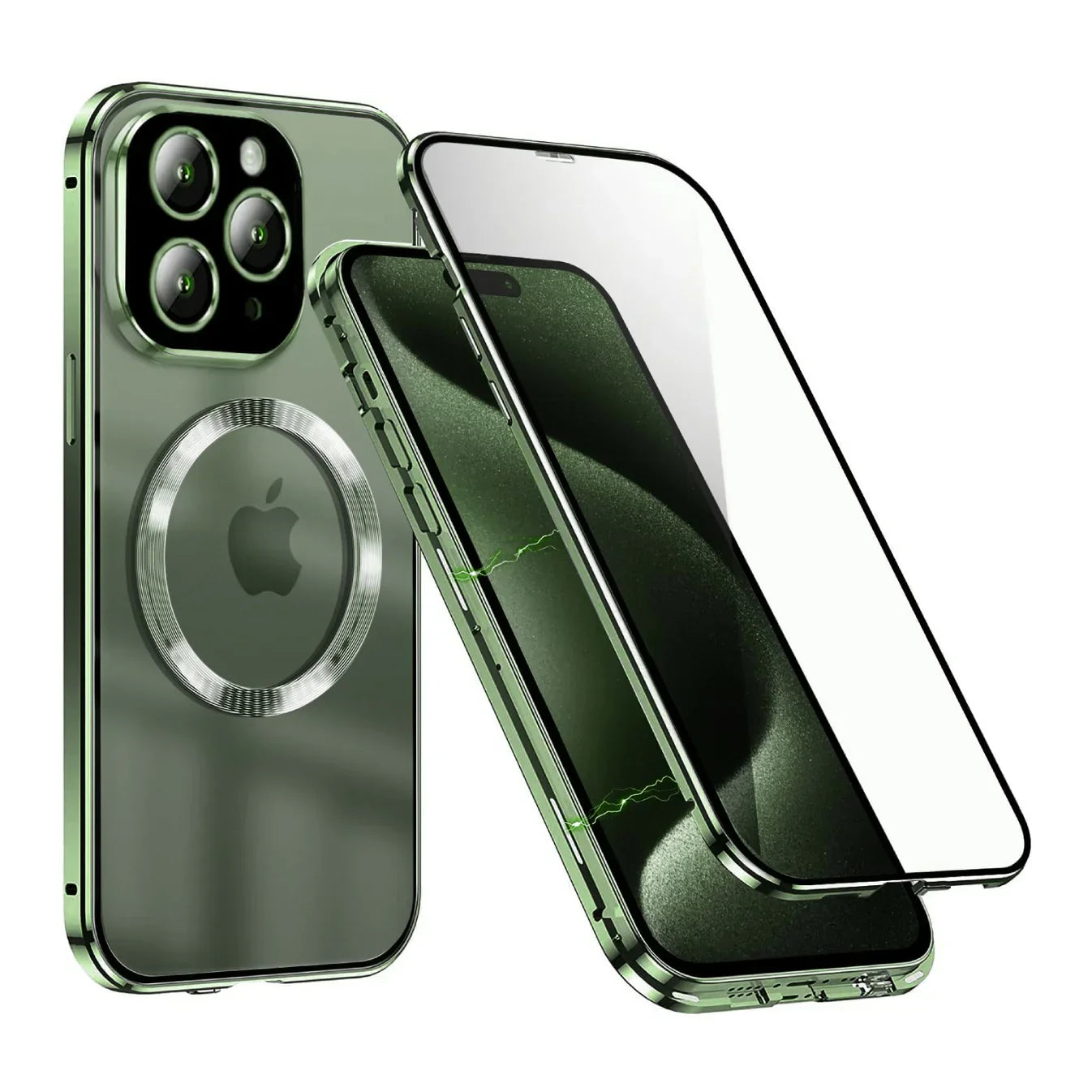 iPhone - Dual Magnetic Alluminium Body Magsafe Glass Case