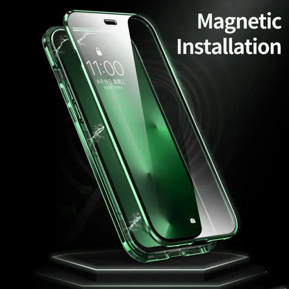 iPhone - Dual Magnetic Alluminium Body Magsafe Glass Case