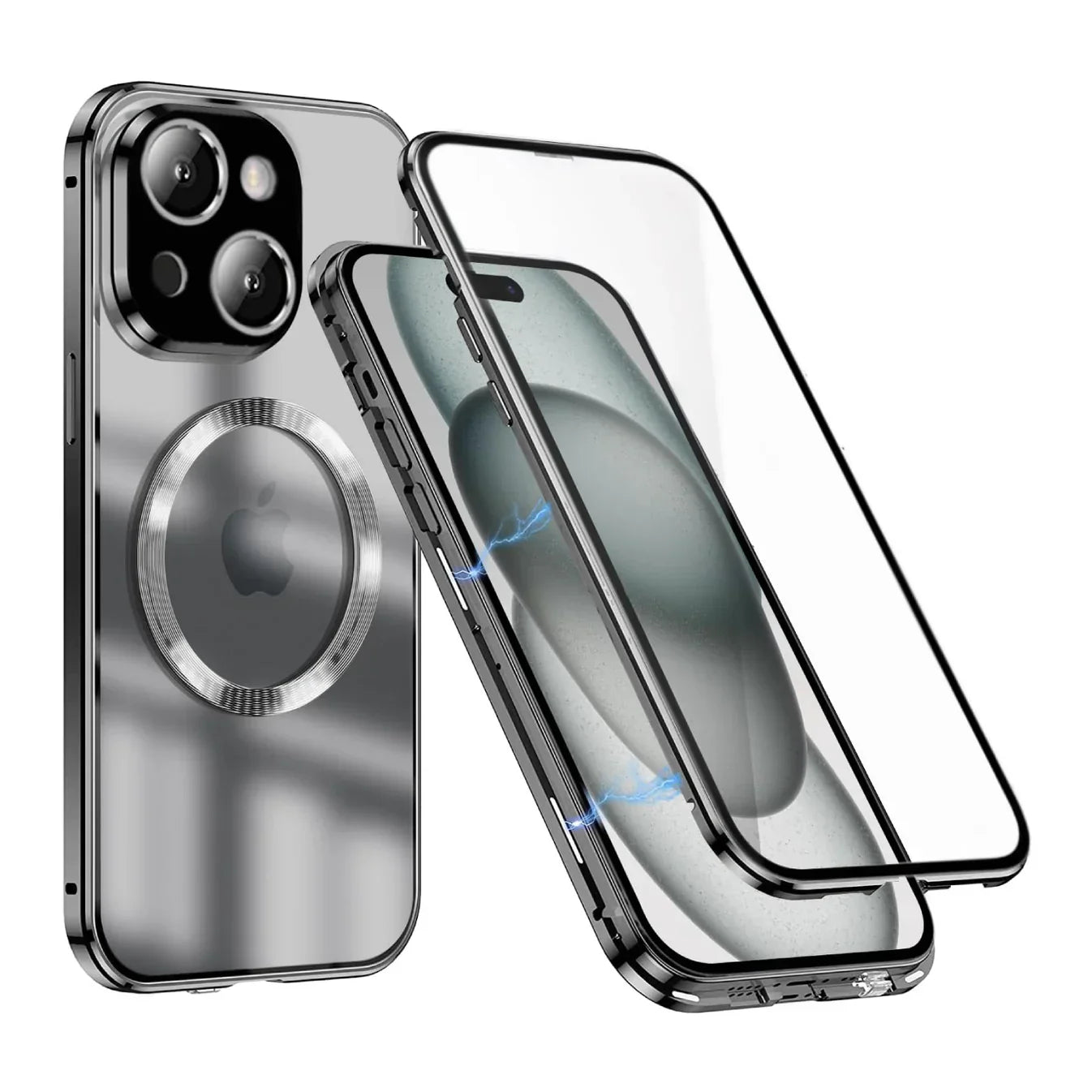 iPhone - Dual Magnetic Alluminium Body Magsafe Glass Case