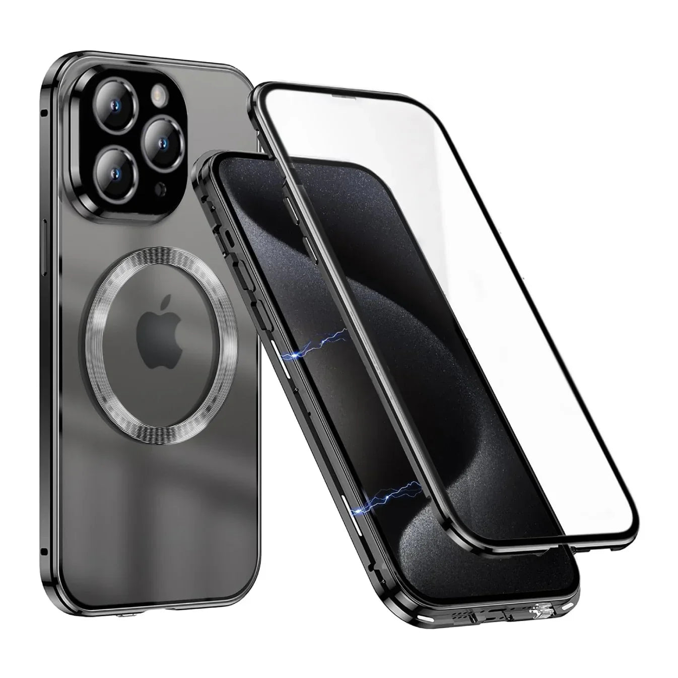 iPhone - Dual Magnetic Alluminium Body Magsafe Glass Case