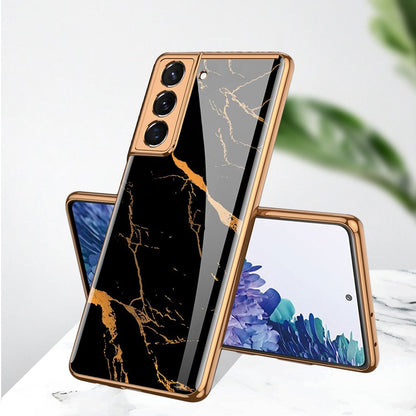 Galaxy S21 Marble Texture Glass Case