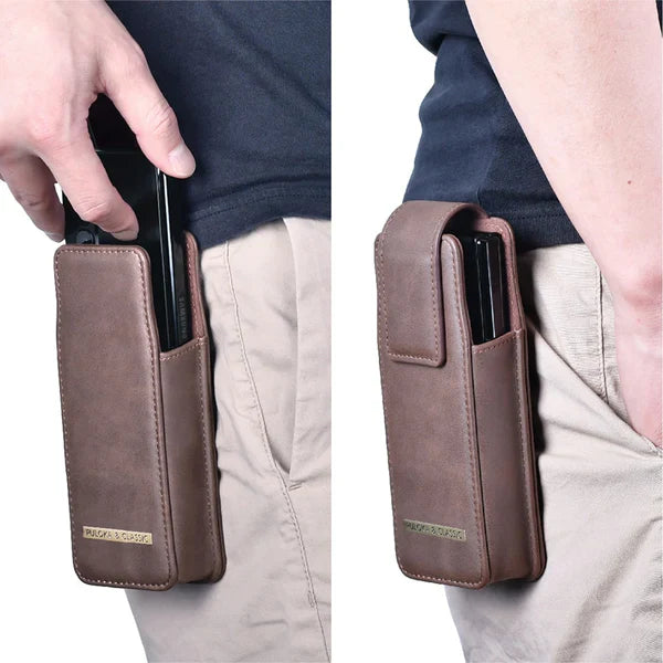 Luxury LEATHER HOLSTER CASE FOR GALAXY Z FOLD SERIES PHONES