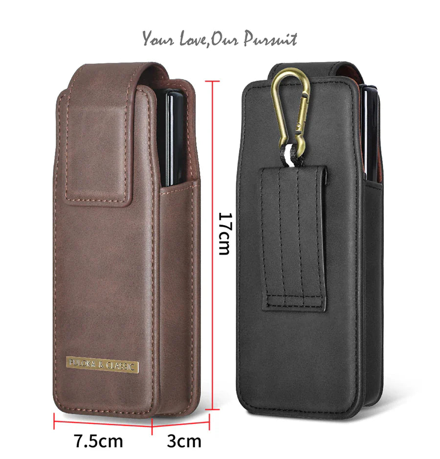 Luxury LEATHER HOLSTER CASE FOR GALAXY Z FOLD SERIES PHONES