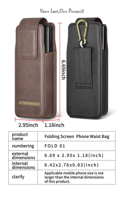 Luxury LEATHER HOLSTER CASE FOR GALAXY Z FOLD SERIES PHONES
