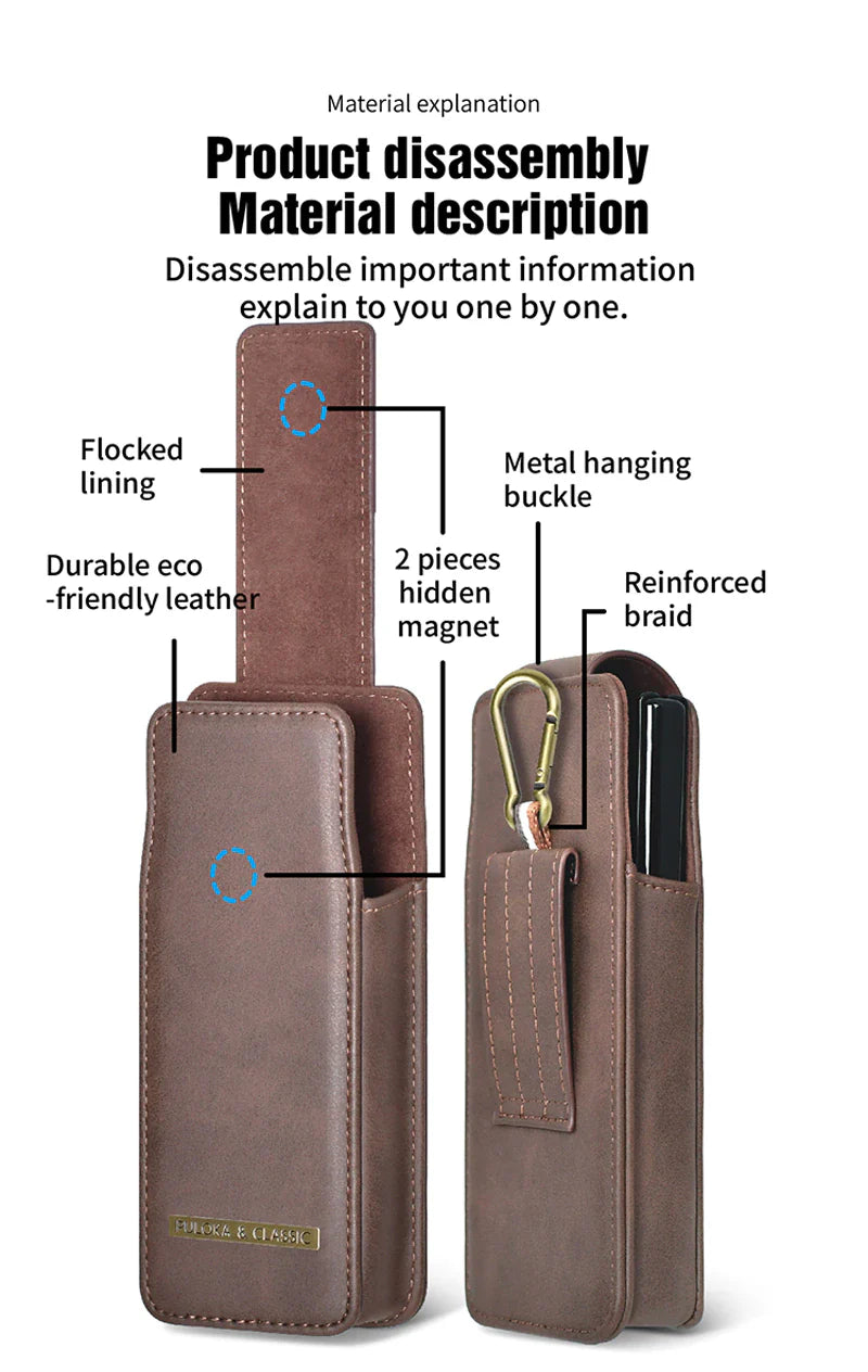 Luxury LEATHER HOLSTER CASE FOR GALAXY Z FOLD SERIES PHONES