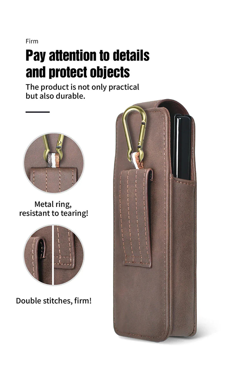 Luxury LEATHER HOLSTER CASE FOR GALAXY Z FOLD SERIES PHONES