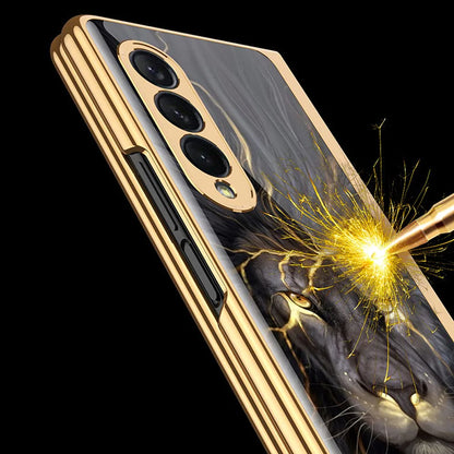 Galaxy Z Fold3 Lion Pattern Glass Cover Case