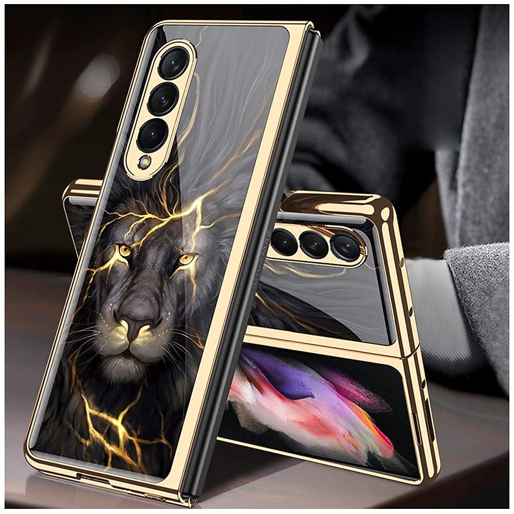 Galaxy Z Fold Series Lion Pattern Glass Cover Case