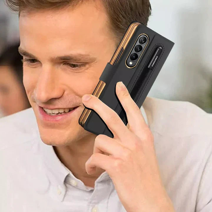 Premium Magnetic Flip Case for Fold with Pen Slot For Galaxy Z Fold3 & 4