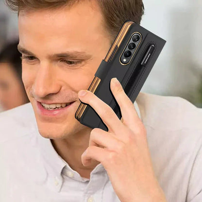 Premium Magnetic Flip Case for Fold with Pen Slot For Galaxy Z Fold3 & 4