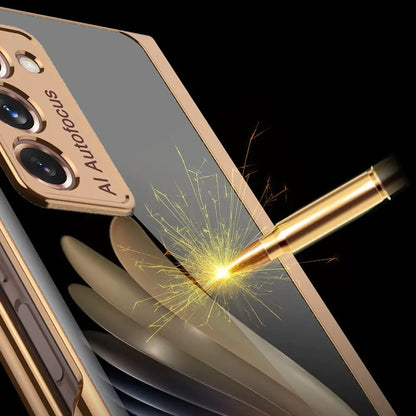 Galaxy S21 Ultra Glass Lion Pattern luxurious Designer back Case