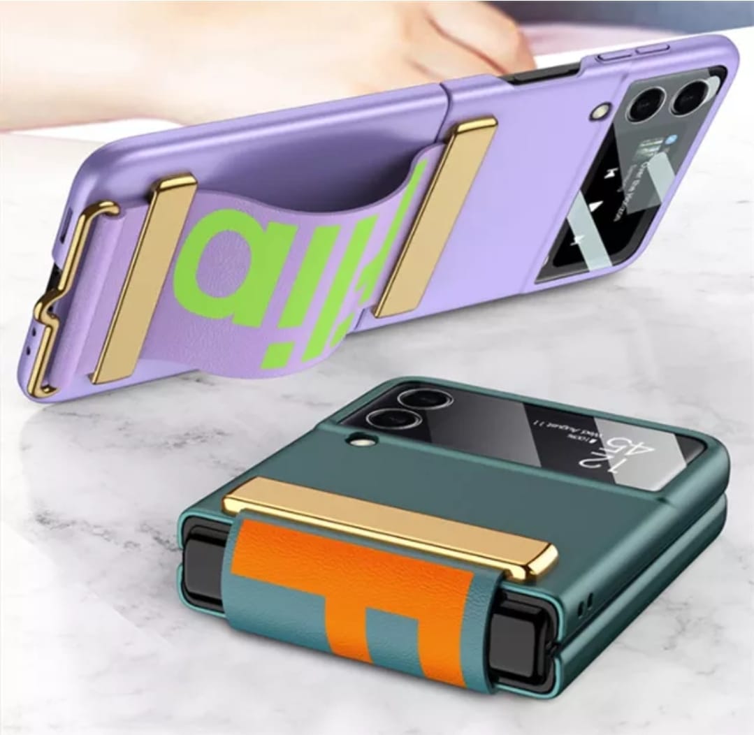 Samsung Galaxy Z Flip 4 with Wristband Shockproof Flip Case Hard