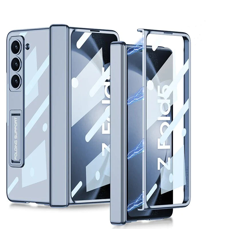 Transparent Magnetic Hinge Case With Stand For Galaxy Z Fold 5