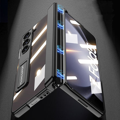 Transparent Magnetic Hinge Case With Stand For Galaxy Z Fold 5