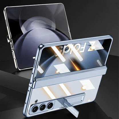 Transparent Magnetic Hinge Case With Stand For Galaxy Z Fold 5