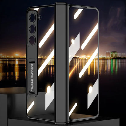 Transparent Magnetic Hinge Case With Stand For Galaxy Z Fold 5