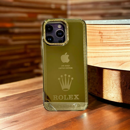 iPhone 13  Series Diamonds Studded Royal Gold Protective Case