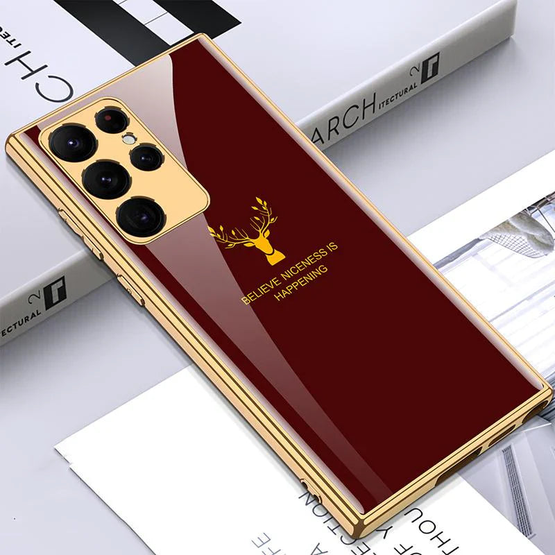 Luxury Golden Deer Protective Back Case for Samsung Galaxy S Series