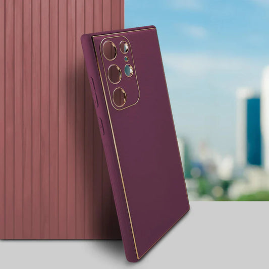 Luxury Design Leather Back Case Samsung Galaxy S22 Ultra