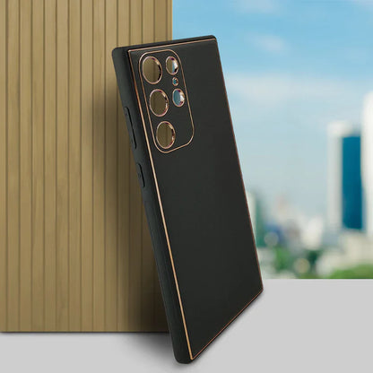 Luxury Design Leather Back Case Samsung Galaxy S22 Ultra