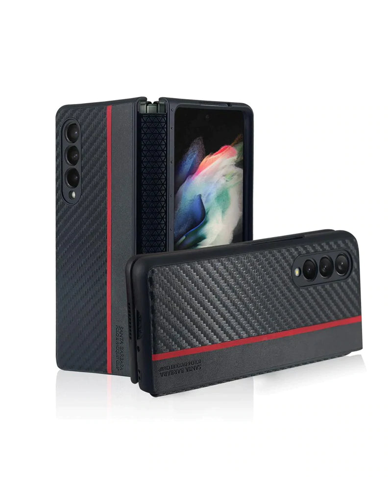 Luxury Carbon Fiber Pattern Phone Cover Samsung Galaxy Z Fold 3
