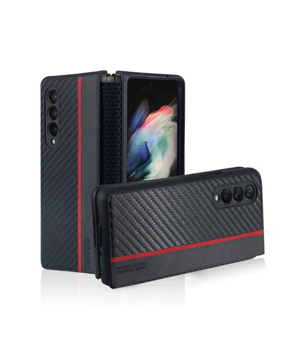 Luxury Carbon Fiber Pattern Phone Cover Samsung Galaxy Z Fold 3
