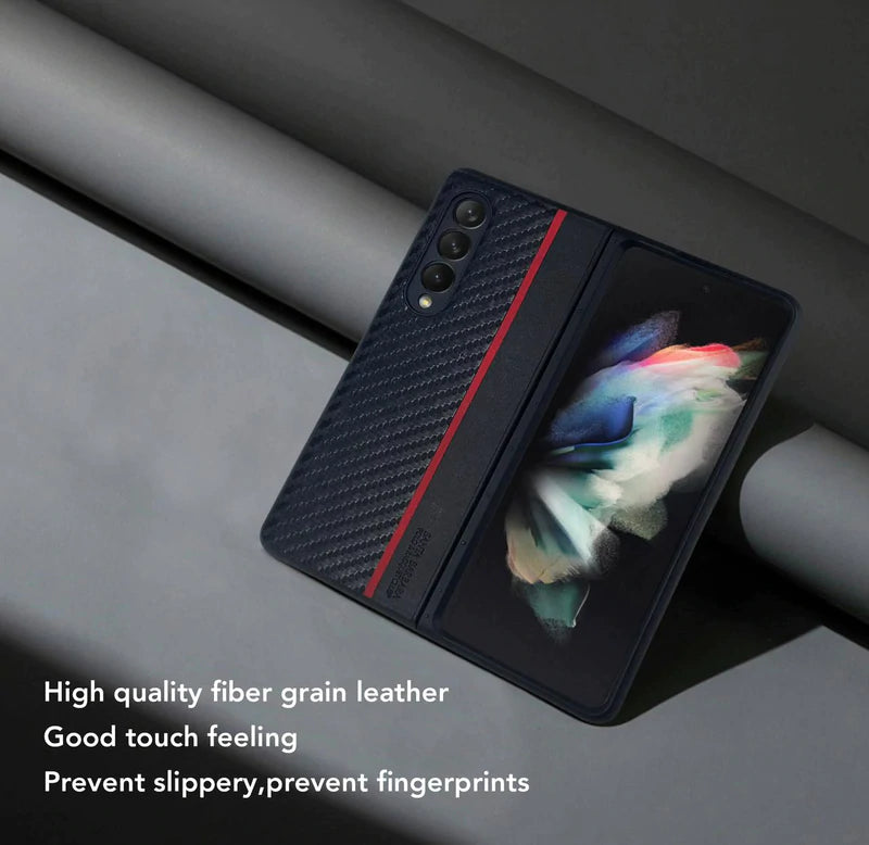 Luxury Carbon Fiber Pattern Phone Cover Samsung Galaxy Z Fold 3