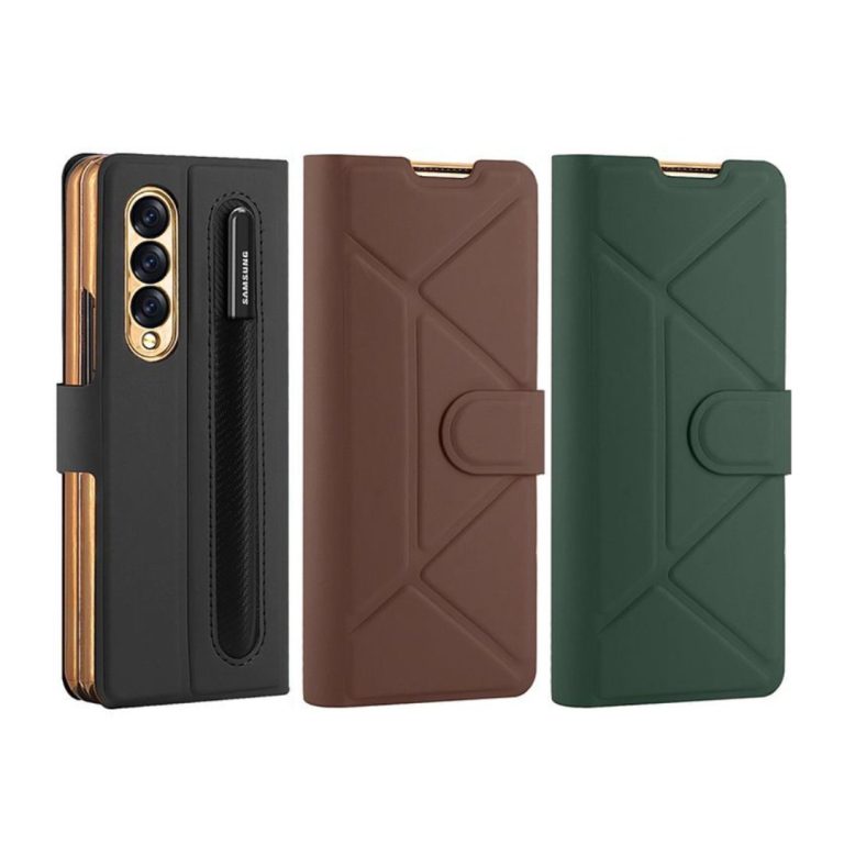 Premium Magnetic Flip Case for Fold with Pen Slot For Galaxy Z Fold3 & 4