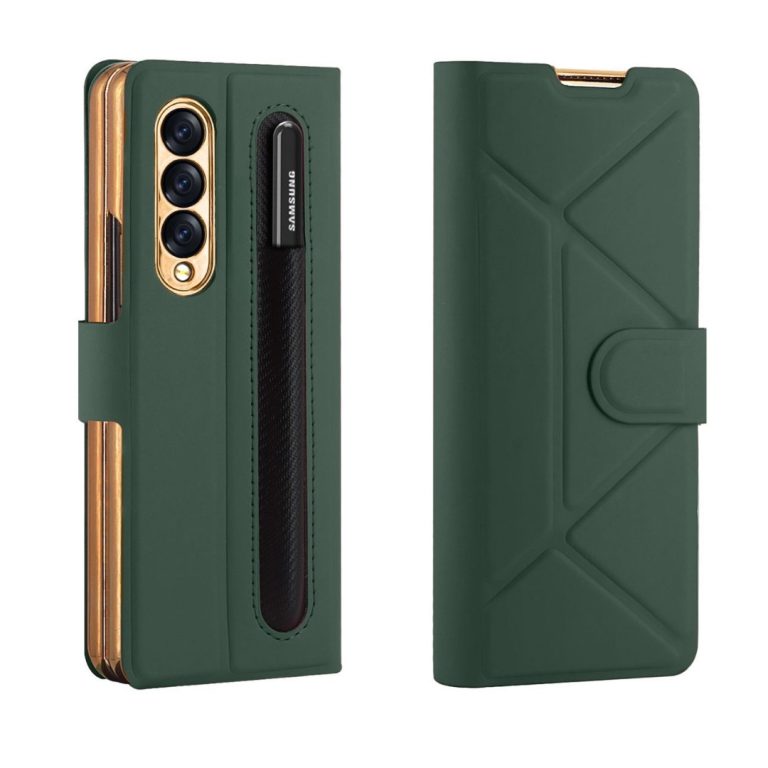 Premium Magnetic Flip Case for Fold with Pen Slot For Galaxy Z Fold3 & 4