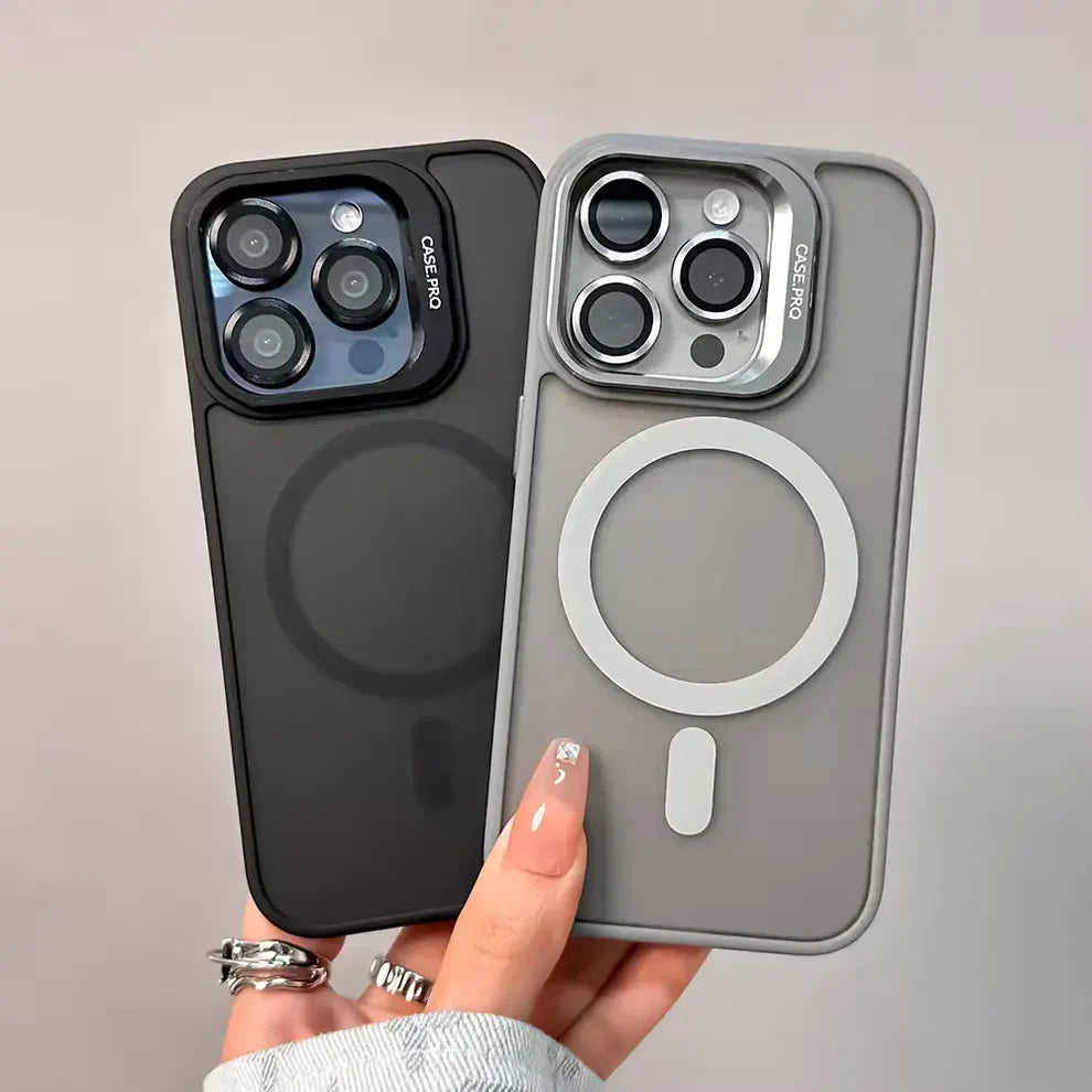 Acrylic Matt Hybrid MagSafe Cover with Camera Stand - Iphone