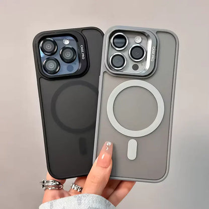 Acrylic Matt Hybrid MagSafe Cover with Camera Stand - Iphone