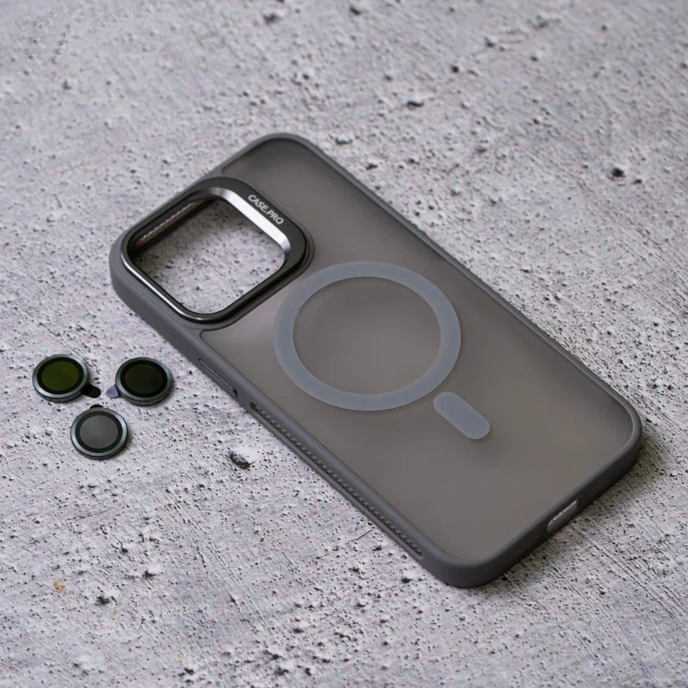 Acrylic Matt Hybrid MagSafe Cover with Camera Stand - Iphone