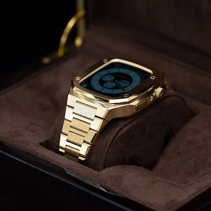 Luxury Stainless Steel Modification Kit Metal Case And Stainless Steel Straps For Smart Watch ( 44MM 45MM)