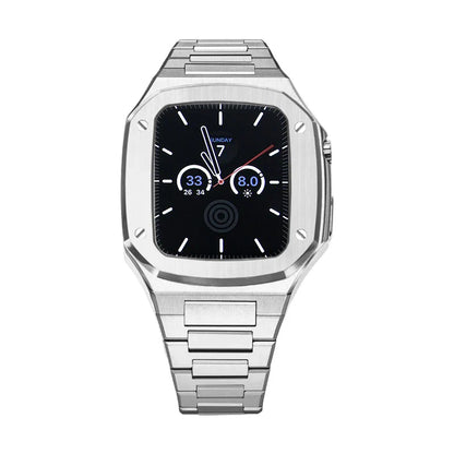 Luxury Stainless Steel Modification Kit Metal Case And Stainless Steel Straps For Smart Watch ( 44MM 45MM)