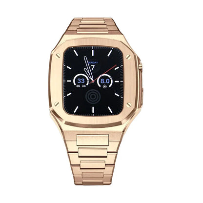 Luxury Stainless Steel Modification Kit Metal Case And Stainless Steel Straps For Smart Watch ( 44MM 45MM)