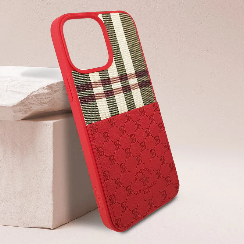 Santa Barbara Polo Club Genuine Leather Back Case/Cover For iPhone 14 Series