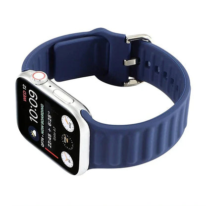 MIDNIGHT BLUE PREMIUM SPORTS SILICONE STRAPS FOR SMART-WATCH SERIES 7/6/5/4/3/2/1/SE (42,44,45MM)
