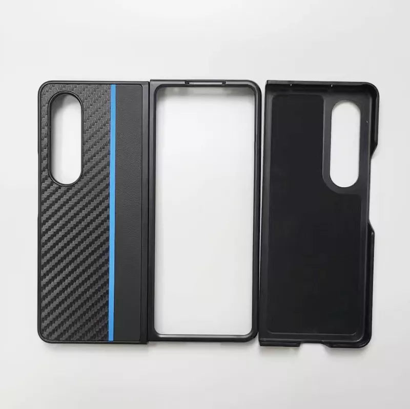 Luxury Carbon Fiber Pattern Phone Cover Samsung Galaxy Z Fold 3