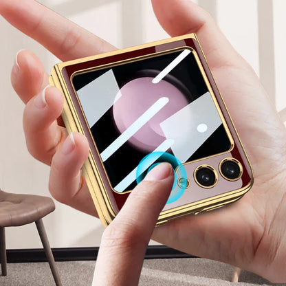 Samsung Galaxy Z Flip 5 Lion Pattern Glass Case